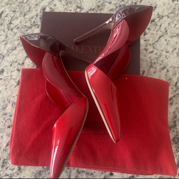 EUC Limited Edition Valentino Garavani Rouge Absolute Red Leather D\'Orsay Pumps main image 7